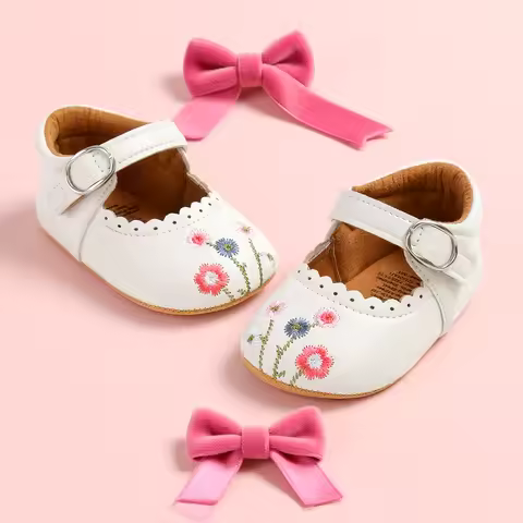NEW Infant Baby Girls Mary Jane Flats Princess Toddler First Walkers Sneaker Wedding Dress Dancing B