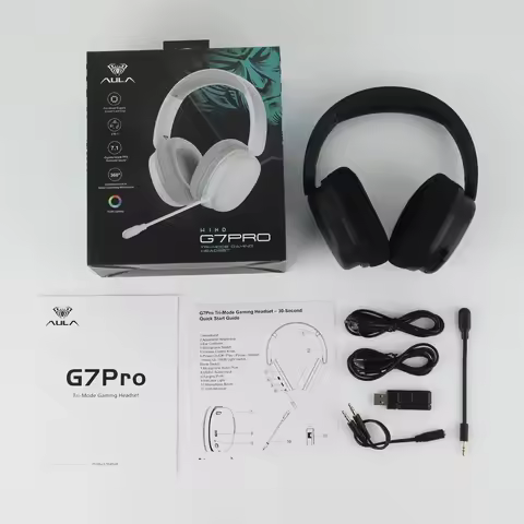 AULA G7 Pro Wired/Bluetooth/2.4GHz Wireless Gaming Headphone 7.1 Surround Sound with Noise Canceling