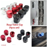 Rays Tyre Air Pressure Valve Cap Tire Air Valve Cover Penutup Valve Angin Tayar {4pcs}