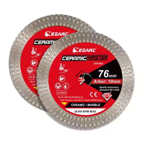 EZARC 76mm Diamond Cutting Disc Super Thin Diamond Saw Blades for Angle Grinder for Cutting Porcelai