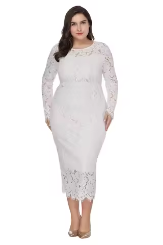 African Dresses for Women 2024 Spring Summer Elegant African Long Sleeve Lace Plus Size Party Evenin