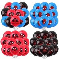 Spiderman 12pcs Latex Ballon Banner Cake Insert Tableware Party Supplies Accessories Baby Shower Boy