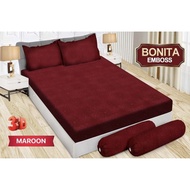 [King] Emilia Embossed Bed Sheet (plain) King B4 180x200 EMILIA BONITA KING PLAIN