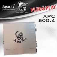 APACHE 50W X 4 CHANNEL 2000 WATTS PLUG N PLAY CAR AUDIO SYSTEM AMPLIFIER WITH OPTIONAL SOCKET HARNES