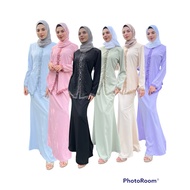 Baju Kurung Kebaya Nyonya Lace Dan Kain Duyung Plain PLUS SIZE [size: 36-48]