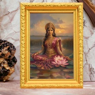 Picture Auspicious Z94 Goddess Lakshmi Worship Wealth Enhancement Love Work Size 4x6 Inches
