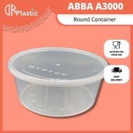 CHUNBE R3000 Round Disposable Plastic Food Container ( 30pcs± ) 3000ml - ABBA ware A3000 / FELTON - 