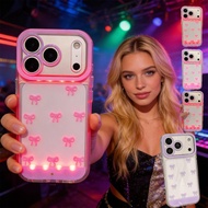 Vibrant LED Bowknot Phone Case for  11-17 Pro Max, Light-Up Phone Case, Fashion LED Flash Protective