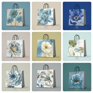 Paper bag flower blue/ Paper bag gift paper bag gift paper bag gift paper goodie bag gift bag paper 