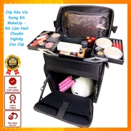 Cốp Vải Kéo Để Đồ Make Up - Đồ Nail Chuyên Nghiệp 2 Tầng Có Bánh Xe Cao Cấp Y22 - BH 12T