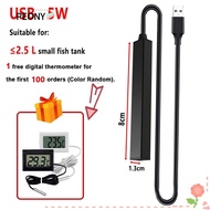 PEONIES 5W Fish Tank Heater 2.5L USB Charging Submersible Energy Saving Over Temperature