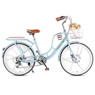 女生復古全新24吋26吋變速單車學生媽咪上學返工單車