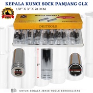 GLX Long Socket Wrench Head 1/2" X 3" X 21" MM