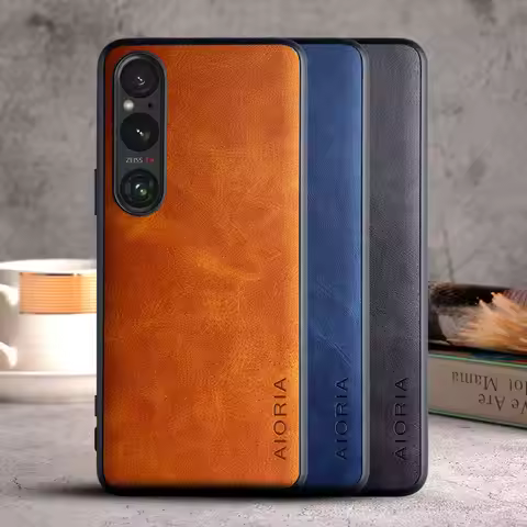 Case for Sony Xperia 1 V 10 V 5 V funda Luxury Vintage leather skin soft cover for sony xperia 1 v c