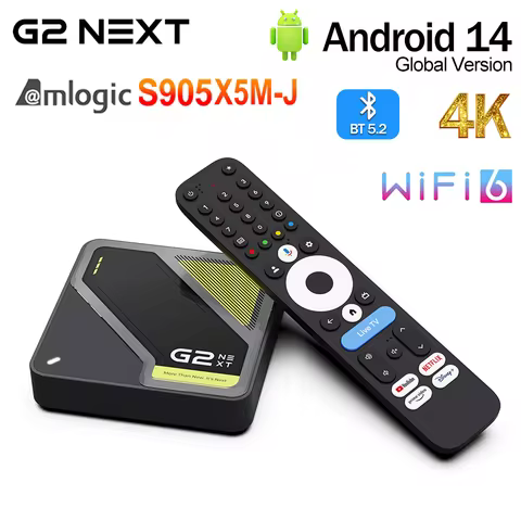 RockTek G2 Next Android 14 4K TV Box Amlogic S905X5M-J 1000M DDR4 Media Player Netflix Google Certif