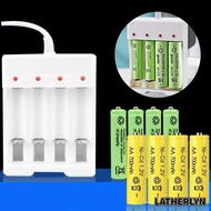 LATHERLYN AA / AAA Battery Charger Professional 4 Slot Adapter USB Battery Charger