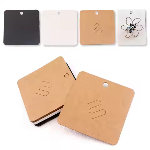 50pcs/lot Brooches Display Cards Blank Kraft Paper Tag for Jewelry Packaging Cards Small Business Sa
