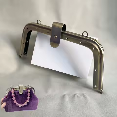 25cm Rivet Metal Purse Frame For Clutch Wallet Making Clasp Bag Frame Antique Brass Rivet Hole Hardw