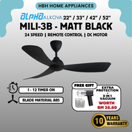 【ALPHA ALKOVA MILI-3B/22/33/42/52 LED】Alpha Ceiling Fan  / Kipas Siling Senyap / Modern Design / Rem