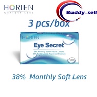 (3 pcs) Horien Eye Secret 38% Monthly Disposable Lens Clear Contact Lenses
