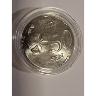 [Error Coin Stainless Steel Silver Colour] 2021 Malaysia Error Coin 50 Sen Struck on 10 Sen Planchet