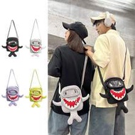 Black/Grey/Purple/Green Creative Funny Cartoon Shark Shoulder Bag, Lightweight Portable Crossbody Ba