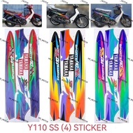 YAMAHA Y110 SS BODY COVER STICKER STRIPE COVER SET (4) RED BLACK BLUE Y110SS SS110 110 SS