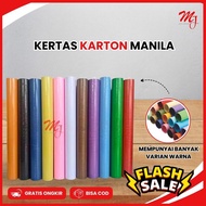 Kertas Karton Manila Tebal 1 Roll Warna Coklat Orange Ungu - 10 Lembar - Paper, Stationery