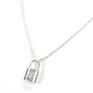 Mint condition ▼ LOUIS VUITTON Q93559 Lockit Pendant AG925 Chain Necklace Silver Weight 8.2g Women's