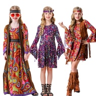 Halloween Retro Glitter Skirt Outfit - Hip-Hop Style for Girls