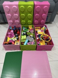 二手Duplo 大量樂高積木玩具連Lego收納盒連2塊版