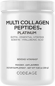 Multi Collagen Protein Powder with Biotin, Vitamin C, Keratin, Hyaluronic Acid, Vitamins B6 & D3 - G
