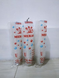 Cup Gelas Plastik Merak 10 12 14 16 oz isi 50pcs