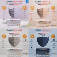 ICONIC 4Ply Antiviral Copper Medical Face Mask - Plain Navy Blue | Grey | Pink Iconic Copper Oxide M