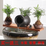 Ecological Tank Traditional Fish Breeding Circulating Water Ceramic Jar Garden Fish Tank Landscape O