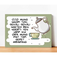 Coffee quotes wall display