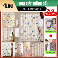 Rèm dán tường họa tiết Trắng gấu nhà 4UNI rèm cản sáng rèm chống muỗi không cần khoan đục