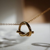 【禮物】Eternity Knot Necklace 金色永恆結簡約風格項鍊
