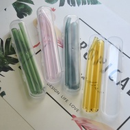 Ins Simple Creative Coffee Cup Straw Short Version 15cm Glass Straw Set Pearl Milk Tea Straw Portabl