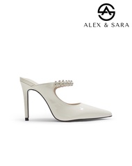 LT62 - Giày Sục Cao Gót Mũi Nhọn Thiết Kế Quai Đá Sang Trọng Alex Sara