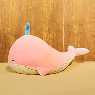 BJDST New Whale Plush Toys Big Soft Stuffed Sleeping Pillow Cute Sea Animal Fish Blue Shark Doll Kids Baby Birthday Gift (Color : Pink, Size : 90 cm)