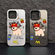 McDonald's Dog Cartoon Pattern Phone Case Compatible for IPhone 11 12 13 14 15 Pro Max X XR 15Plus XR X/XS Max 7/8 Plus Se2020 Large Hole Silicone Hard Case