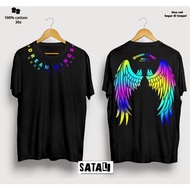 DREAM WINGS RAINBOW WINGS DISTRO T-SHIRT T-SHIRT WITH WRITING ON THE NECK NEWEST AND TRENDY T-SHIRT/