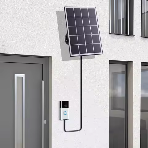 4W Solar Panel for Ring Doorbell 360° Adjustable Wall Mount Solar Panel Charger Solar Charging Panel