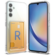 Ringke Fusion Card for Galaxy A34 5G Case Built-in Slim Card Holder Clear Hard PC Back TPU Side