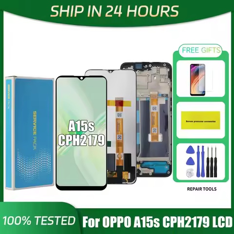6.52" For OPPO A15 A15S Original Display LCD With Frame Touch Screen Digitizer Assembly Replacement 