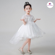 Flower Children Clothing 3-13 Years Old Girl Wedding Dress Skirt Trailing Princess Dress Performance