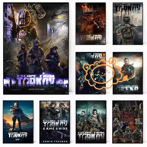 Video Game Escape From Tarkov Poster Anime gunfight Solider Canvas Printing Poster Wall Art Decorati