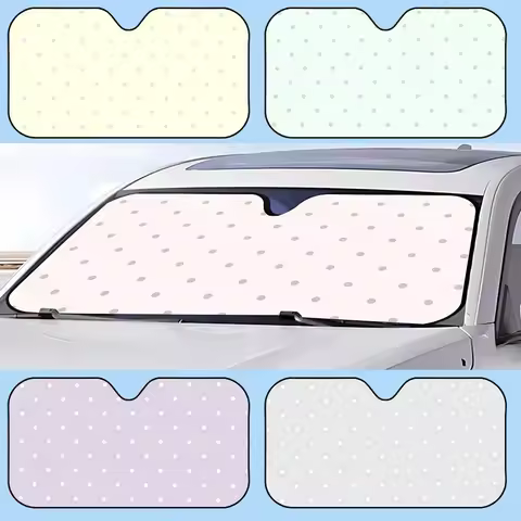 cut Polka dots Sun Visor Retractable Car Sun Visor Anti-Glare UV Protection Front Window Sunshade