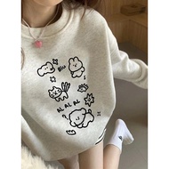 Korean style loose sweatshirt with AL AL AL Dog print fresize-38-60kg